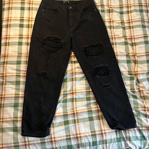 All black ripped jeans